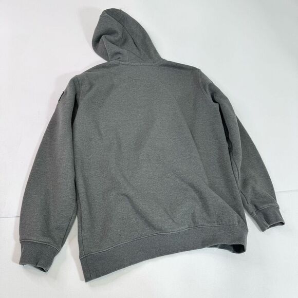 Carhartt Hoodie Mens Medium Gray Loose Fit Flag Logo Pullover Sweatshirt - Picture 6 of 9